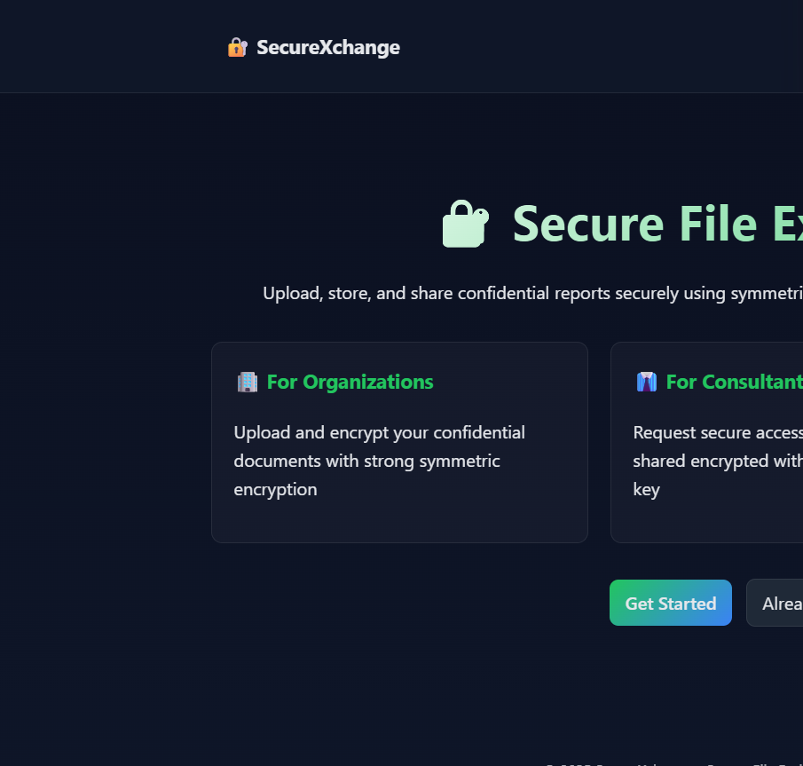 Screenshot SecureXchange